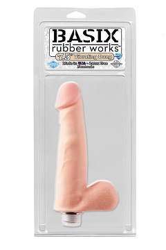    Basix Rubber Works - 7.5" Vibrating Dong - Flesh