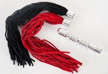 Анальная втулка с двумя сменными плетками (черная+красная)