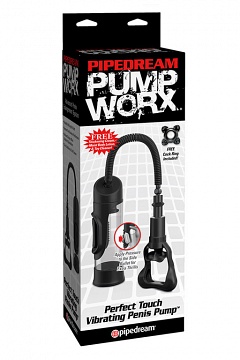      Pump Worx Perfect Touch Vibrating Penis Pump - Black