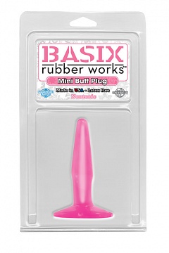  - Basix Rubber Works - Mini Butt Plug - Pink