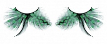 Ресницы бирюзовые  перья