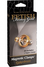 Зажимы на соски Fetish Fantasy Gold Magnetic Clamps на магните золотые