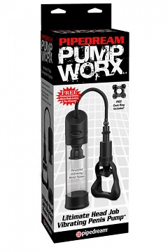      Pump Worx Ultimate Head Job Vibrating Penis Pump - Black