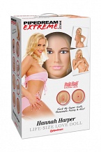Кукла надувная Pipedream Extreme Dollz Hannah Harper Life-Size Love Doll с вставками блондинка.